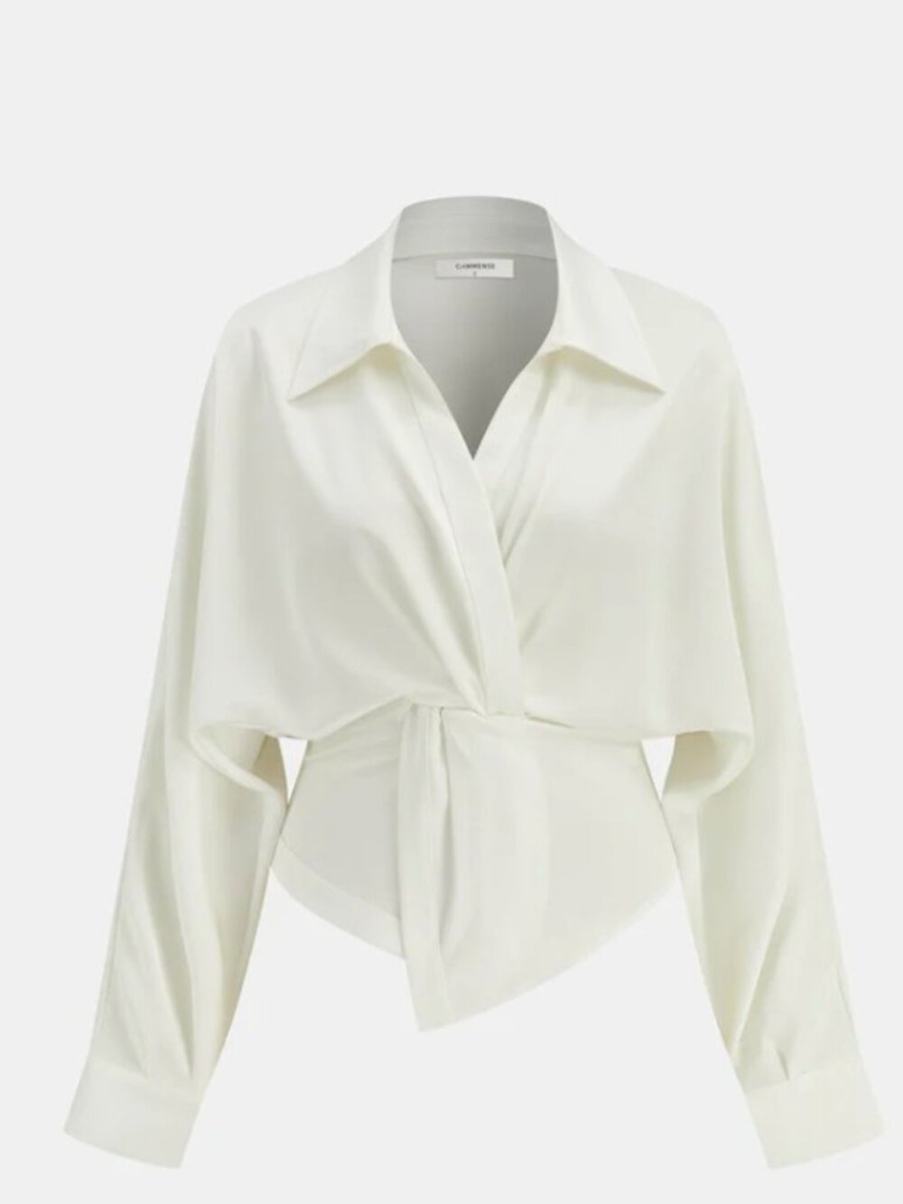 NWT Commense ollared Twisted Front Long Sleeve Shirt